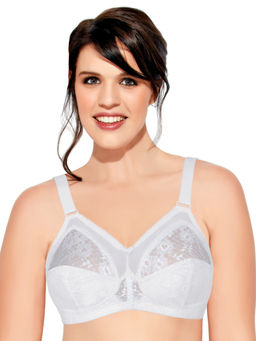 Enamor - F026 Super Lift Full Support Bra - Non-Padded Wirefree Full Coverage - White