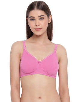 Enamor - A055 Cotton Comfort Shaper With Detachable Straps T-Shirt Bra - Pink