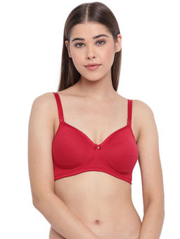 Enamor - A025 Long Lasting T-Shirt Bra - Non-Padded, Wirefree & High Coverage - Red