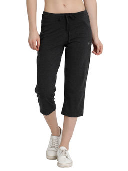 Enamor - Essentials E018 Stretch Cotton Lounge Capri Pants - Charcoalmelange