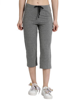 Enamor - Essentials E018 Stretch Cotton Lounge Capri - Mediumgrey Melange