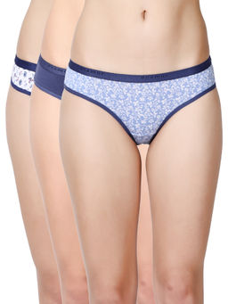Enamor - CR01 Low Waist Cotton Panty-Pack Of 3 - Multicolor