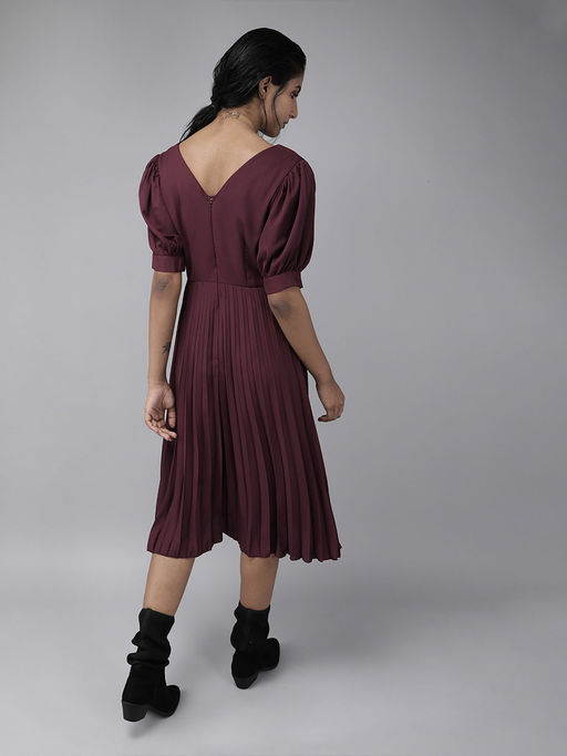 wine color casual dress Burgundy Casual Dresses for Women