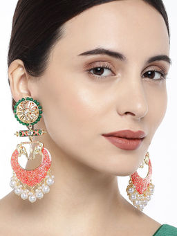 Accessher - Gold-Toned & Green Classic Chandbalis