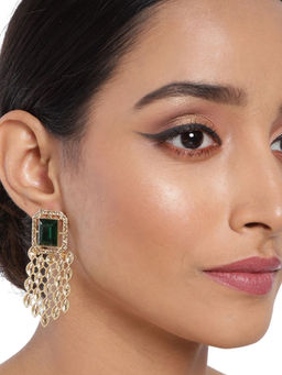 Accessher - Stylish Latest Designer Fancy Gold Plated Ad Studded Earring For Women And Girls