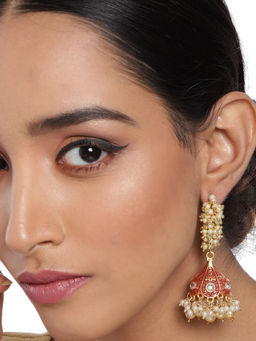 Accessher - Stylish Latest Designer Fancy Gold Plated Enamelled Jumkas For Women And Girls