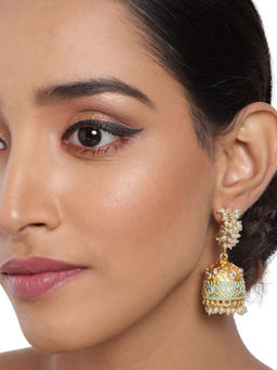 Accessher - Stylish Latest Designer Fancy Gold Plated Enamelled Jumkas For Women And Girls