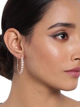 Accessher - Stylish Latest Designer Fancy Rose Gold-Plated Hoop Earrings For Women And Girls