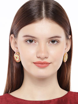 Accessher - Gold-Toned & Pink Circular Studs