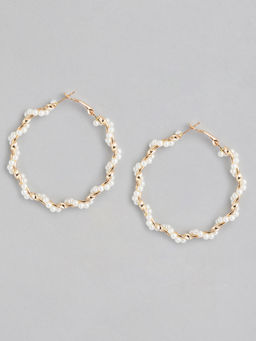 Twenty Dresses by Nykaa Fashion - The Pearl Twist Hoop Earrings