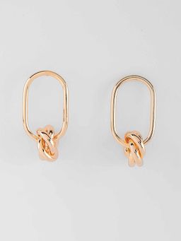Twenty Dresses by Nykaa Fashion - Knot Of Gold Earrings