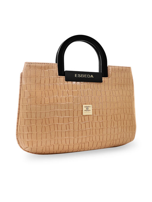 Buy ESBEDA Beige Color Glossy shell Lightweight Handbag For Women