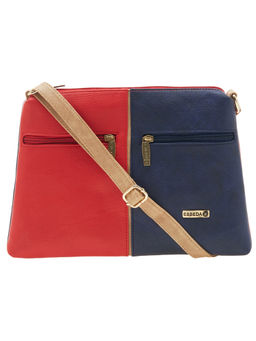 ESBEDA - Red & Dark Blue Solid Sling Bag