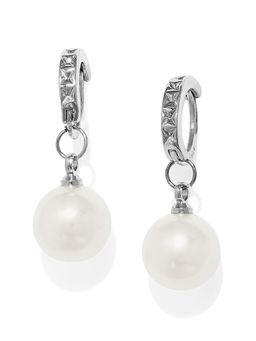 OOMPH - Silver Plated Faux Pearl Drop Earrings