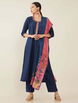 Soch - Navy Blue Modal Suit Set (Set of 3)