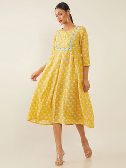 Soch - Mustard Modal Digital Print Kurta