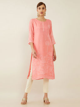 Soch - Peach Modal Digital Print Kurta