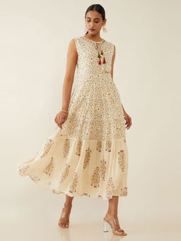 Soch - Cream Cotton Rotary Print Kurta