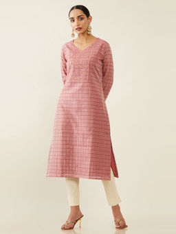 Soch - Pink Chanderi Silk Kurta