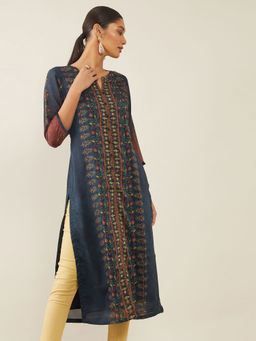 Soch - Green Georgette Digital Print Kurta