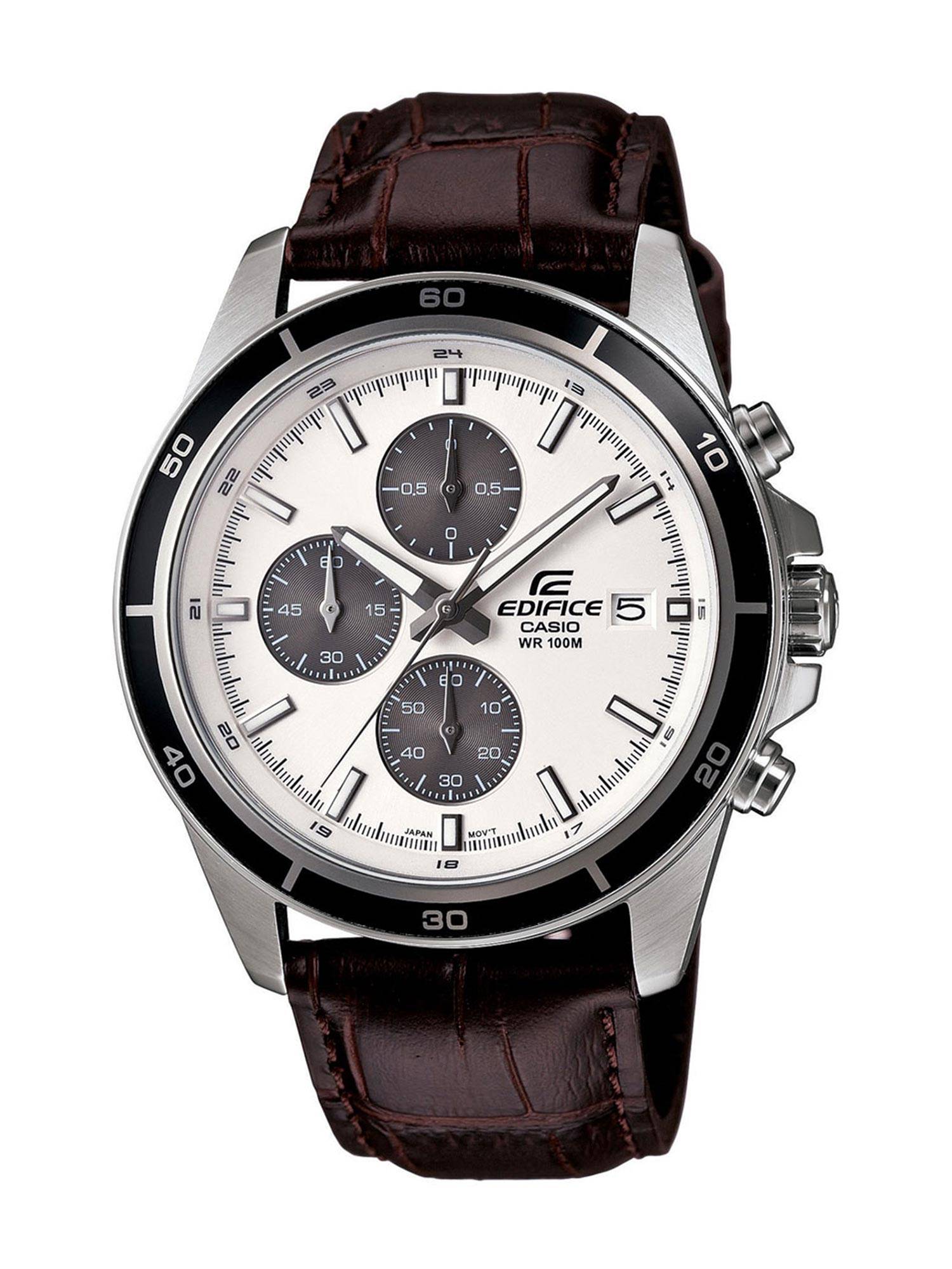 Buy Casio Edifice EFR-526L-7AVUDF Silver Analog Dial Brown Leather