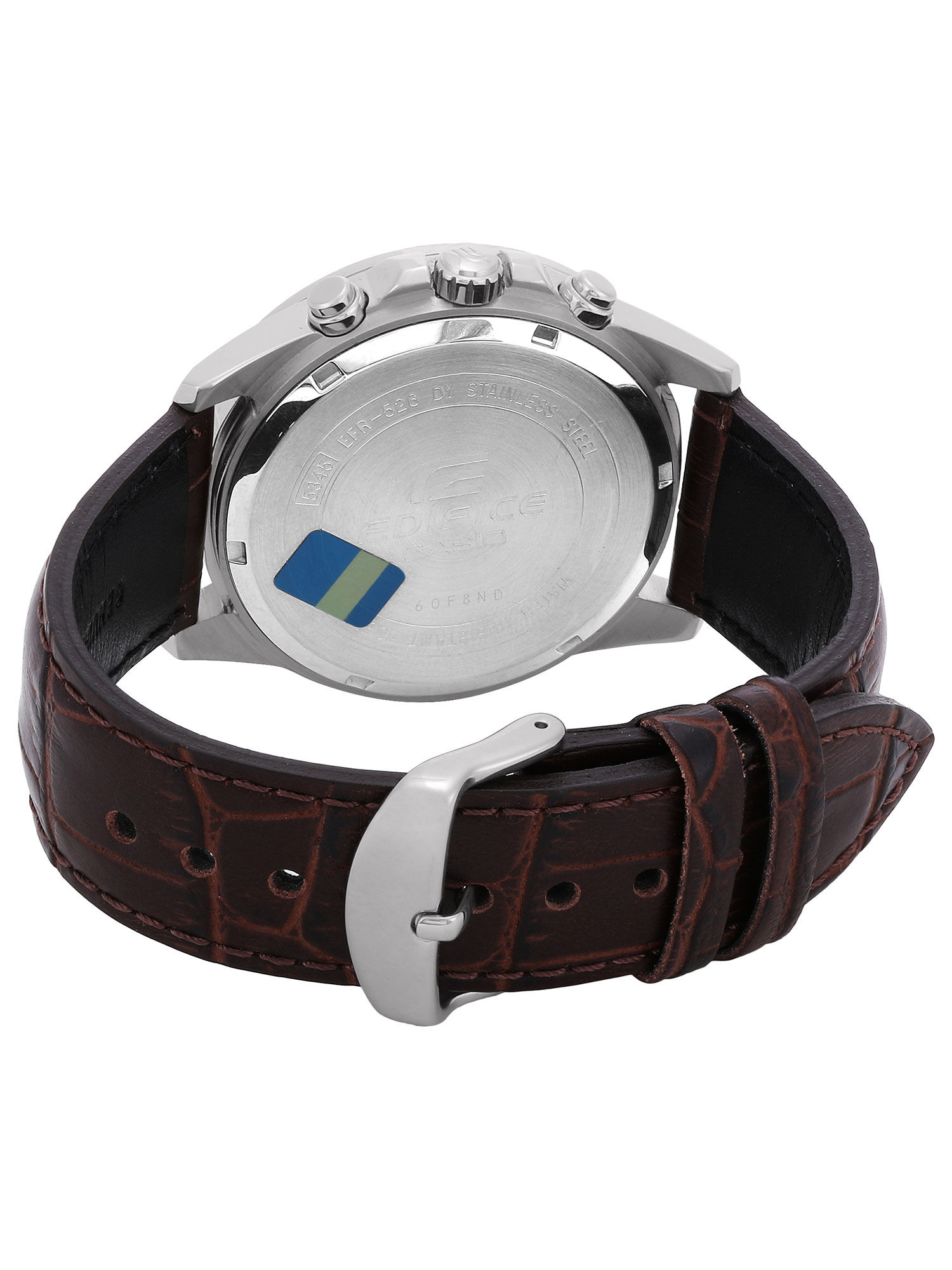 Buy Casio Edifice EFR-526L-7AVUDF Silver Analog Dial Brown Leather