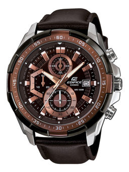 Casio - Edifice EFR-539L-5AVUDF Brown Analog Dial Brown Leather Band Men'S Watch Ex194