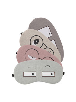 Visual Echoes - Cotton Sleeping Eye Mask with Cooling Gel Insert-Printed (Pack of 4)
