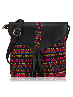 KLEIO - Hot Pink Printed Sling and Cross Bag