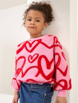 ANGEL & ROCKET - Pink Heart Sweater