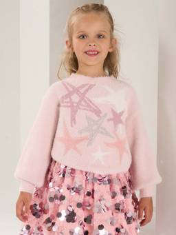 ANGEL & ROCKET - Pink Pastel Star Sweater