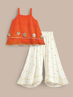 Hopscotch - Orange Stripes Kurta and Palazzo (Set of 2)