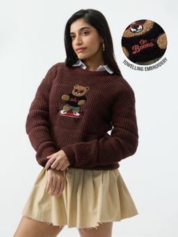 The Souled Store - TSS Originals Skater Bear Women Oversized Sweaters
