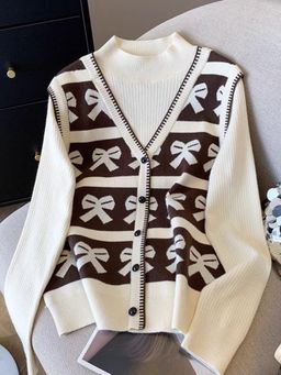 MISS MOSA BY AKANKSHA - Julieta Printed Sweater Beige