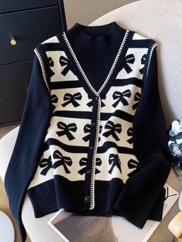 MISS MOSA BY AKANKSHA - Julieta Printed Sweater Black