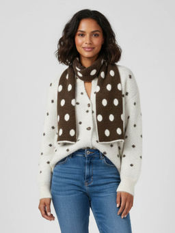 MISS MOSA BY AKANKSHA - Maristella Printed Cardigan With Scarf Beige