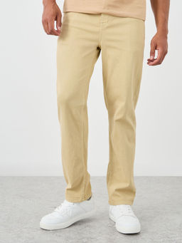 Styli - Beige Men Overdyed Jeans with Drawcord