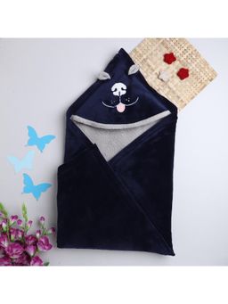 Yellow Apple - Baby Blankets for New Born Babies-Navy Blue