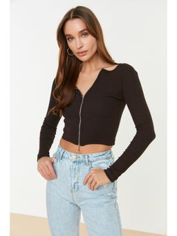 Trendyol - Womens Black Textured Top