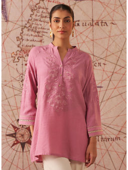 Lakshita - Light Pink Embroidered Rayon for Women Casual Tunic