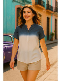 Maaesa - Women Multi-Color Ombre Regular Fit Casual Top