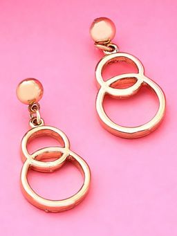 Estele - Gold Plated Overlap Dangle Earrings for Women