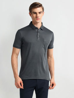 Arrow - Chest Pocket Cotton Polo T-Shirt - Grey