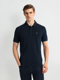 Arrow Sports - Solid Cotton Polo T-Shirt - Blue