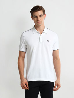 Arrow Sports - Solid Cotton Polo T-Shirt - White