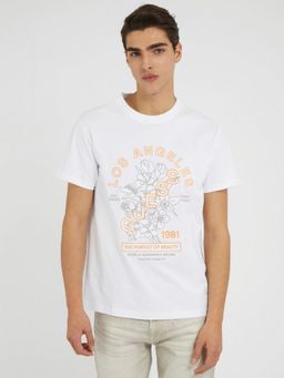 Guess - Men Round Neck Short Sleeves T-Shirt - White