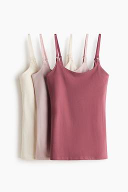 H&M - Women Pink MAMA 3-Pack Nursing Strappy Tops
