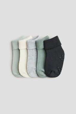 H&M - Unisex Green 5-pack anti-slip socks