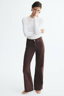 H&M - Women Brown Wide High Waist Jeans