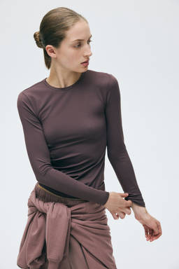 H&M - Women Purple Long-Sleeved Microfibre Top